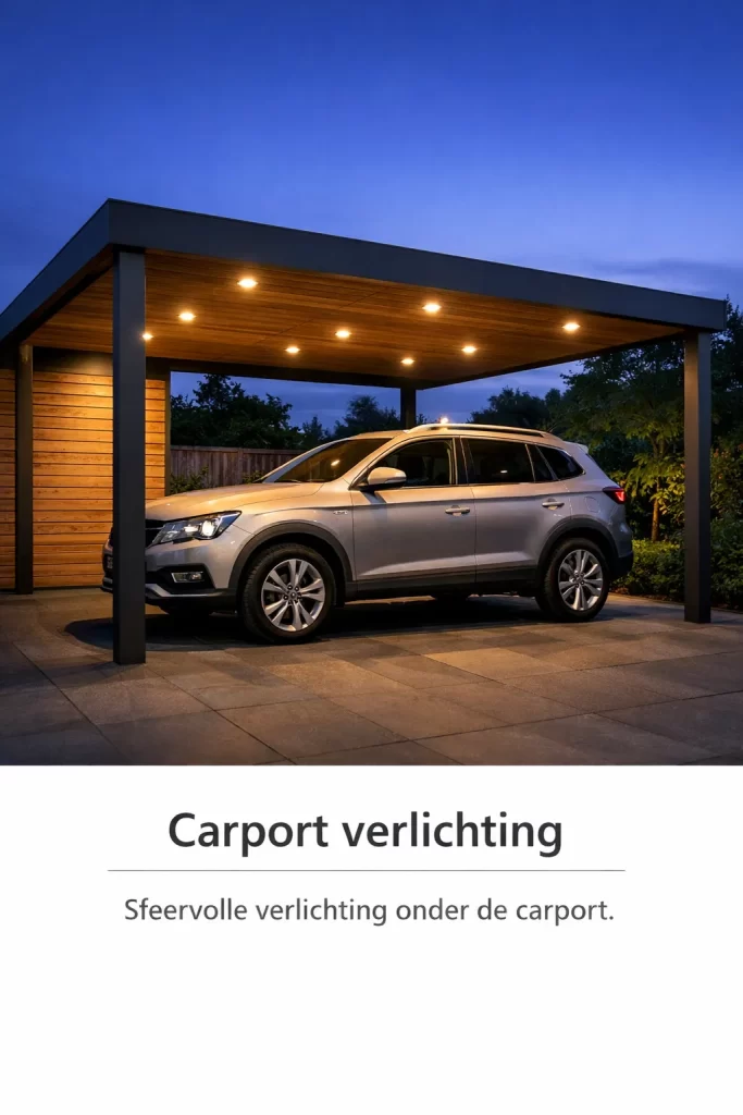 Moderne verlichting voor een veilige en sfeervolle carport.